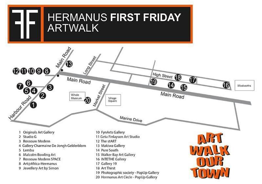 First Friday Art Walk in Hermanus - Galleries Map --- #hermanusisopen iloveHermanus