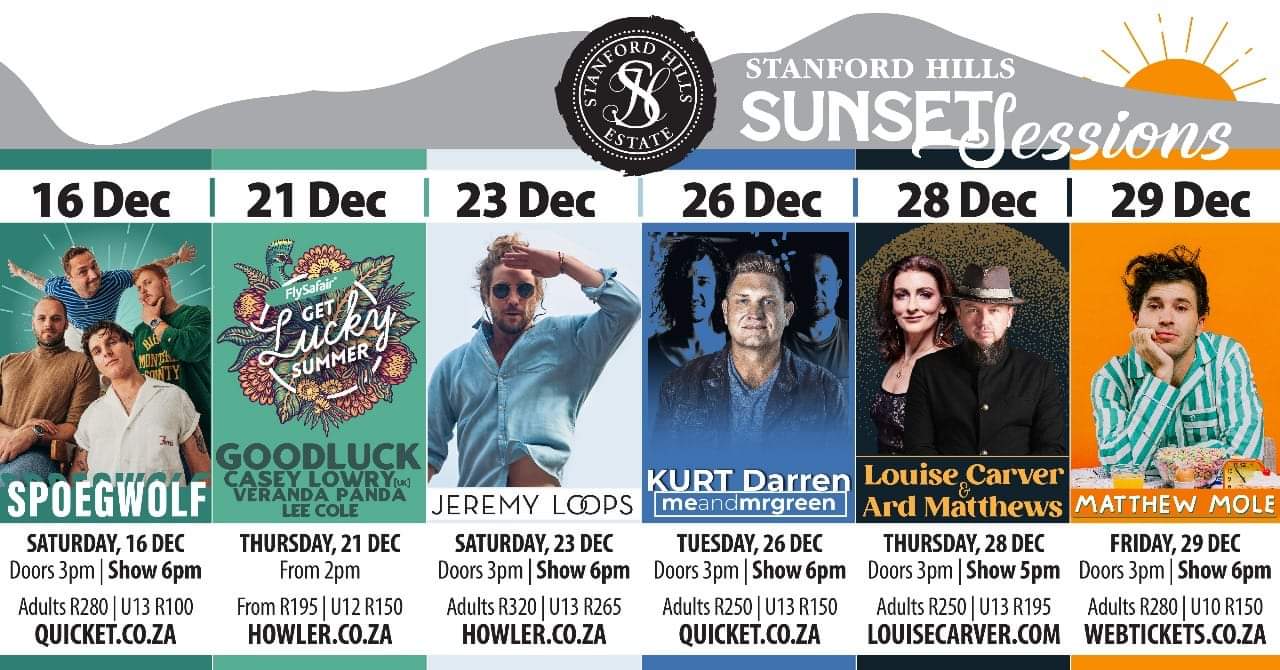 Stanford Hills winery and restaurant in Stanford festive season open air concerts Dec 2023