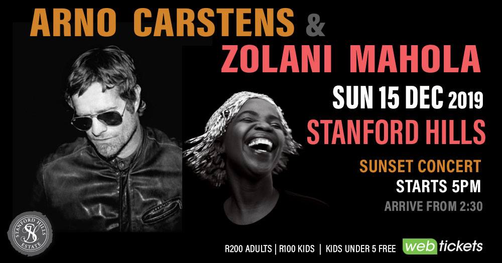 Arno Carstens and Zolani Mahola 15th Dec 2019 concert Stanford Hills