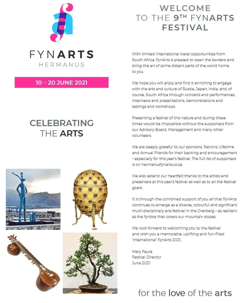 Fynarts Festival in Hermanus - 10th to 20th June 2021 - near Cape Town, South Africa