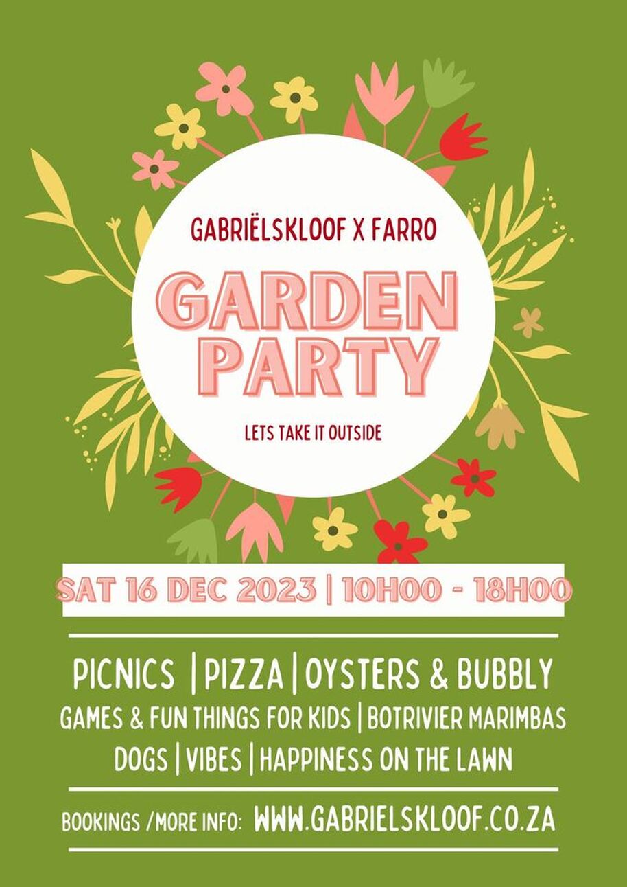 Gabrielskloof winery at Botriver - 16th Dec 2023 - Garden Party