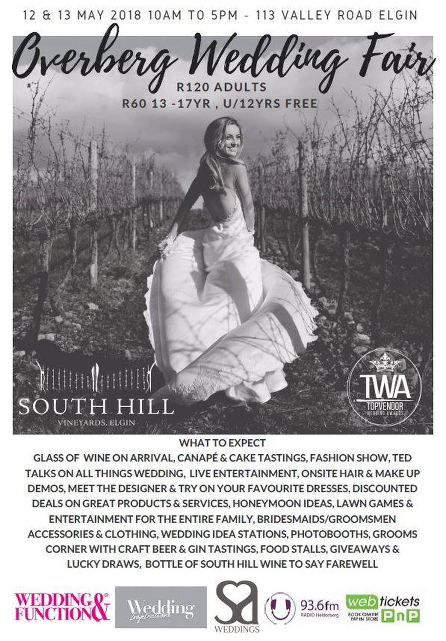 Wedding festival at South Hill winery Elgin 12th and 13th May 2018