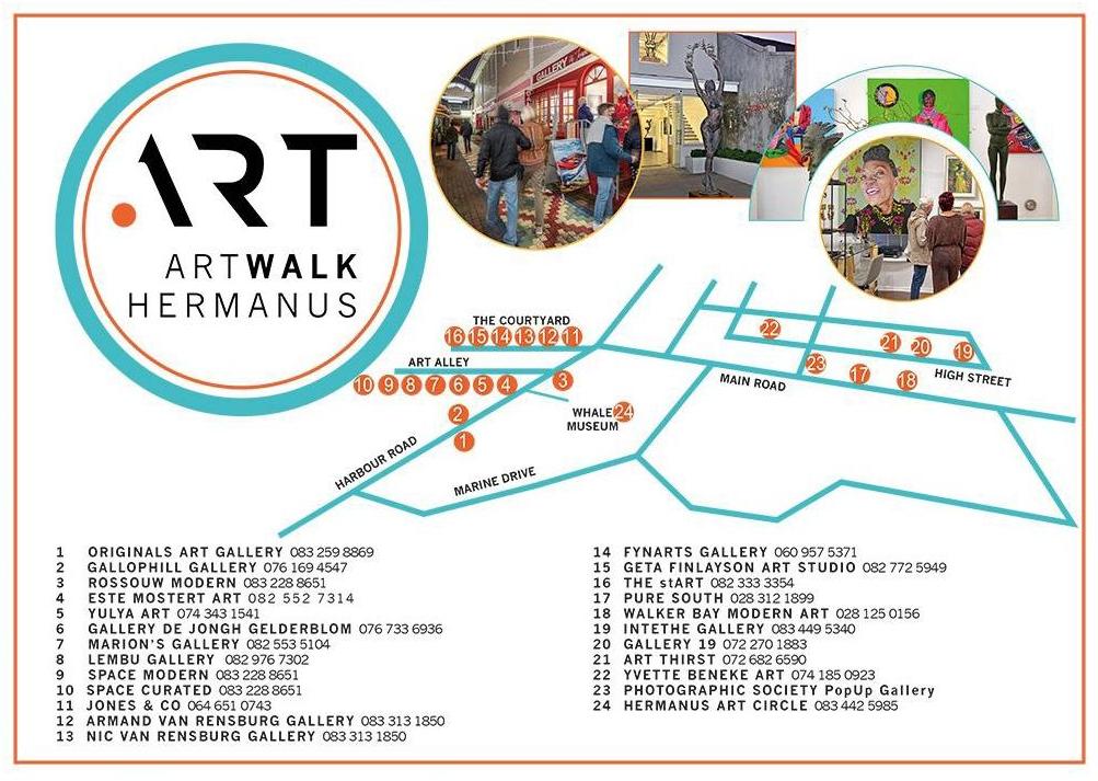 First Friday Art Walk in Hermanus - Galleries Map --- #hermanusisopen iloveHermanus
