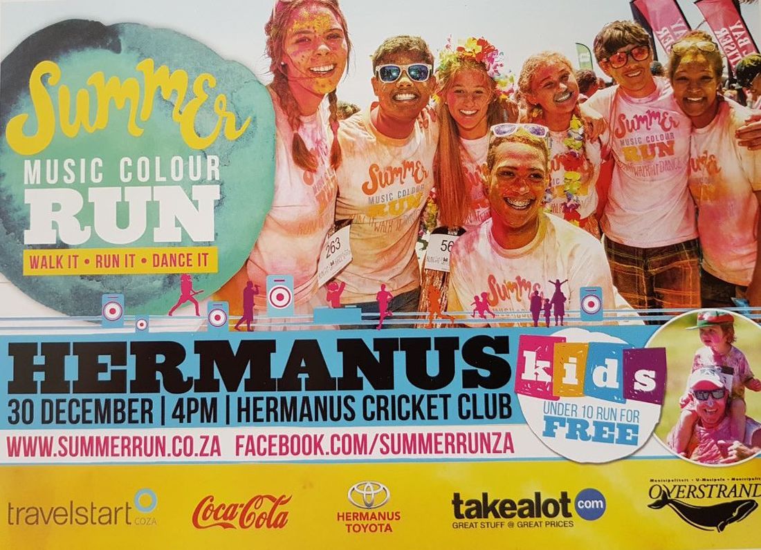 Colour Run Hermanus 30th December 16.00pm at Hermanus Cricket Club