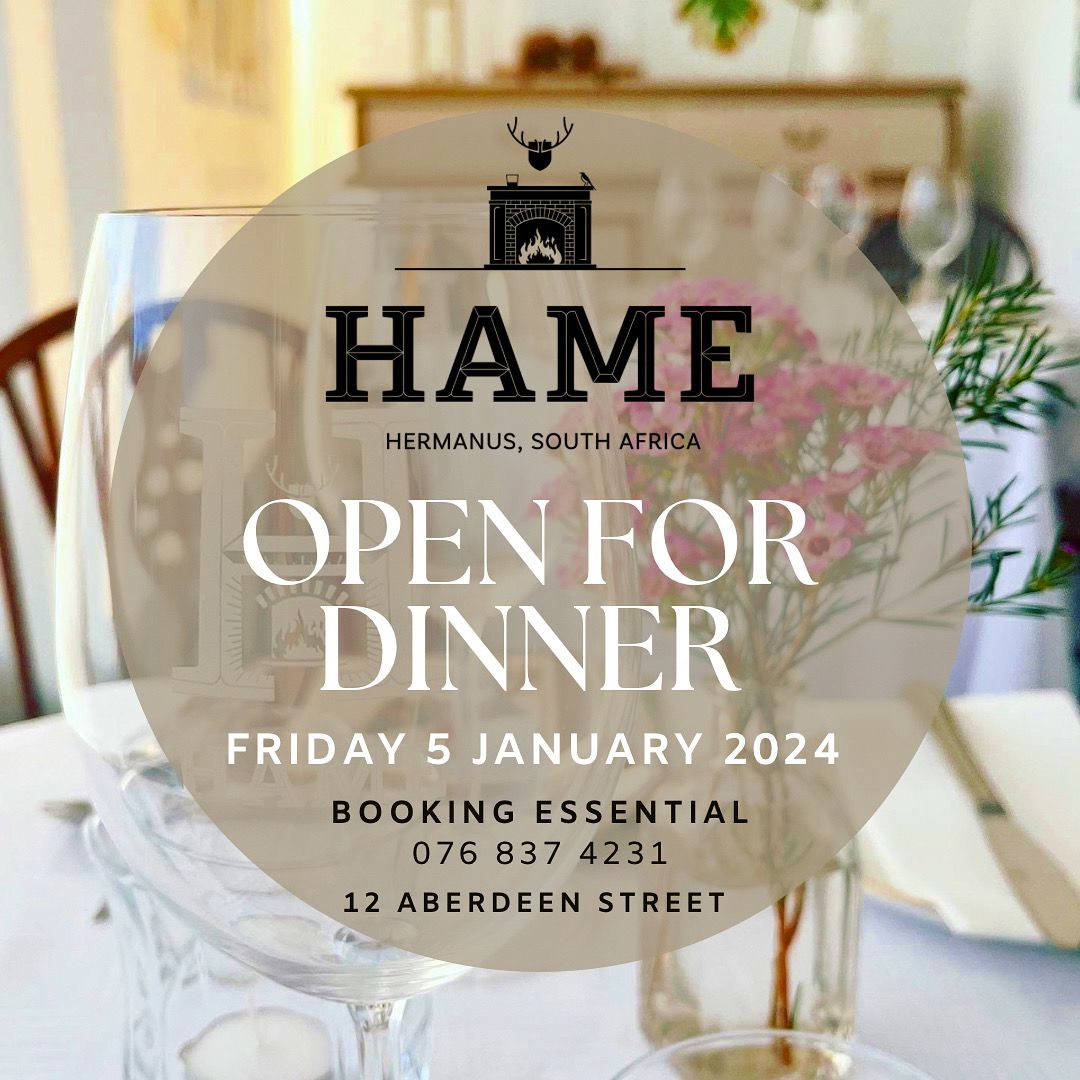 Hame restaurant, Hermanus 5th Jan, 2024