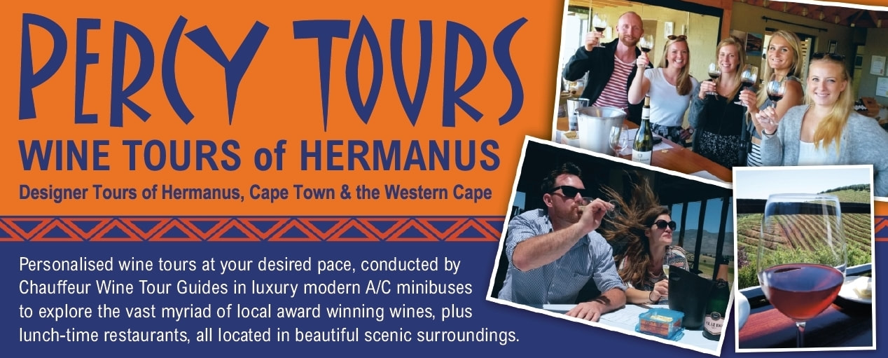 Wine Tours of the 100's of incredible wineries and vineyards of Hermanus and beyond - with registered Cape Wine Academy Tour Guided in luxury air-con vehicles