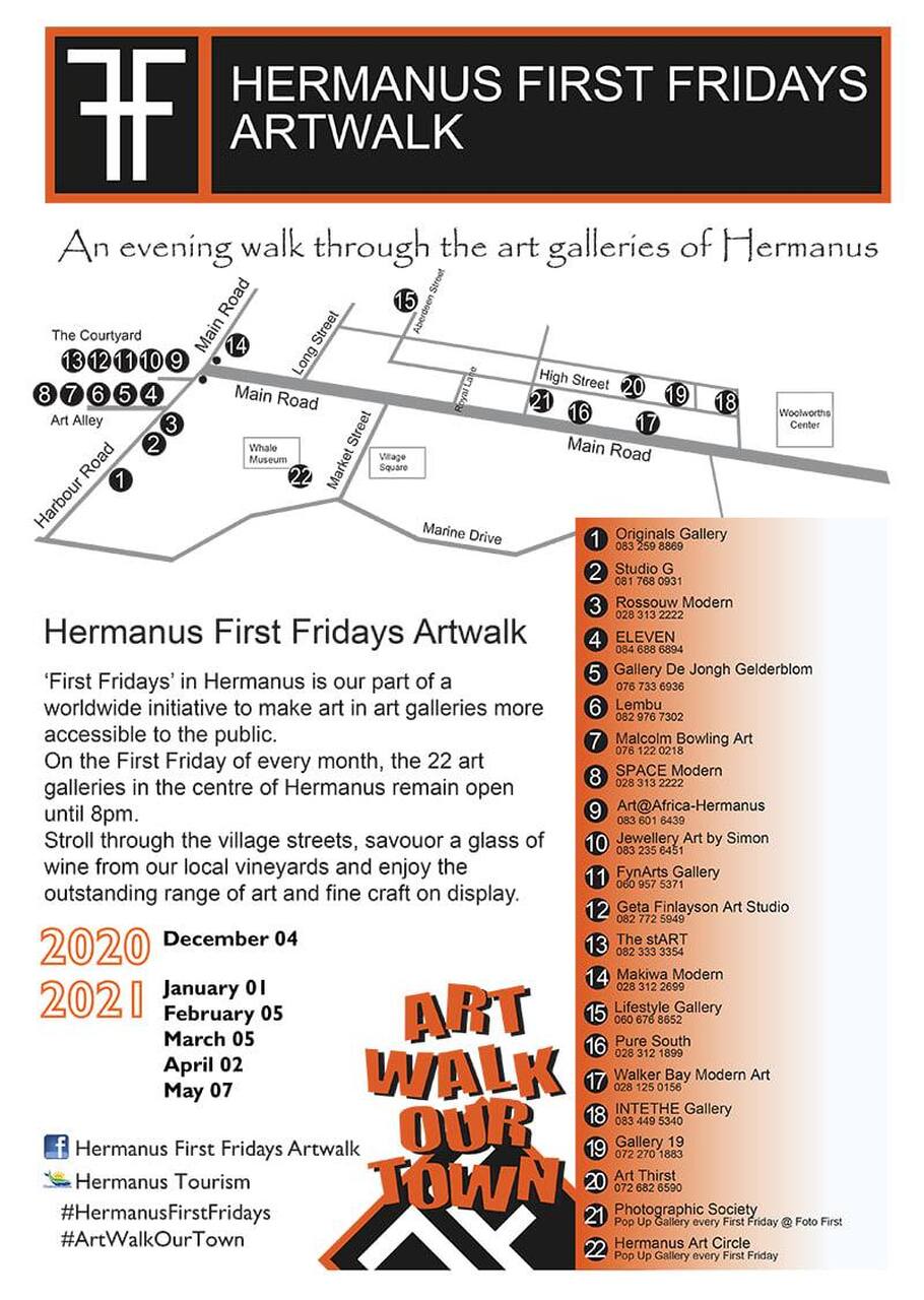 First Friday Art Walk in Hermanus - calendar 2021 #hermanusisopen